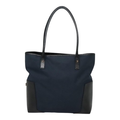 Salvatore Ferragamo Navy Canvas Tote Bag Authentic - Picture 2 of 22