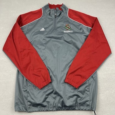 St. Bonaventure Bonnies Jacket Men Large Gray Adidas Quarter Zip Team Issued L