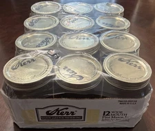 Vintage NOS Kerr Mason Jars Sealed Box Wide Mouth PINT, 70610-00518 (F)