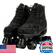 Risup Roller Skates for Women and Men Cowhide High-Top Shoes Classic Double-Row