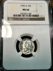1942-S Mercury Dime NGC MS66 Blast White Borderline FB CHRC