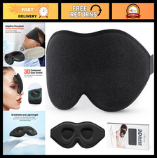 3D Contoured Sleep Mask for Side Sleepers, Light Blocking Eye Mask, Soft Adjus