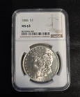 1886 Morgan Silver Dollar NGC MS63 –Strong Luster, Nice Eye Appeal, White Coin