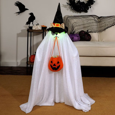 3 Fuß entzückende LED beleuchtete Hund Geist Trick-or-Treater Halloween Veranda Greeter