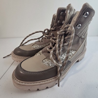Dolce Vita Pryor Sparkling Hiker Boots Women's Sz 8.5M Beige With