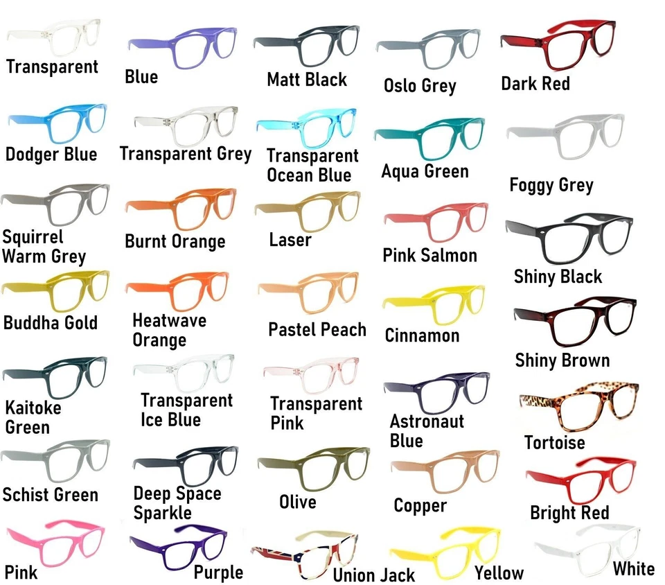 FADS & FASHIONS Large Frame Classic Fashion Unisex Colourful Reading Glasses in 33 Colours TN49