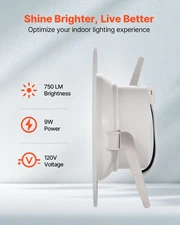 10 Pack LED Recessed Lighting - 4 Inch Retrofit Can Lights, 750 LM, 9W, 120V, 5C