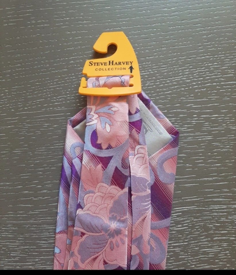 Steve Harvey 复古领带,全新多粉色和紫色 — 第 4/4 张图片