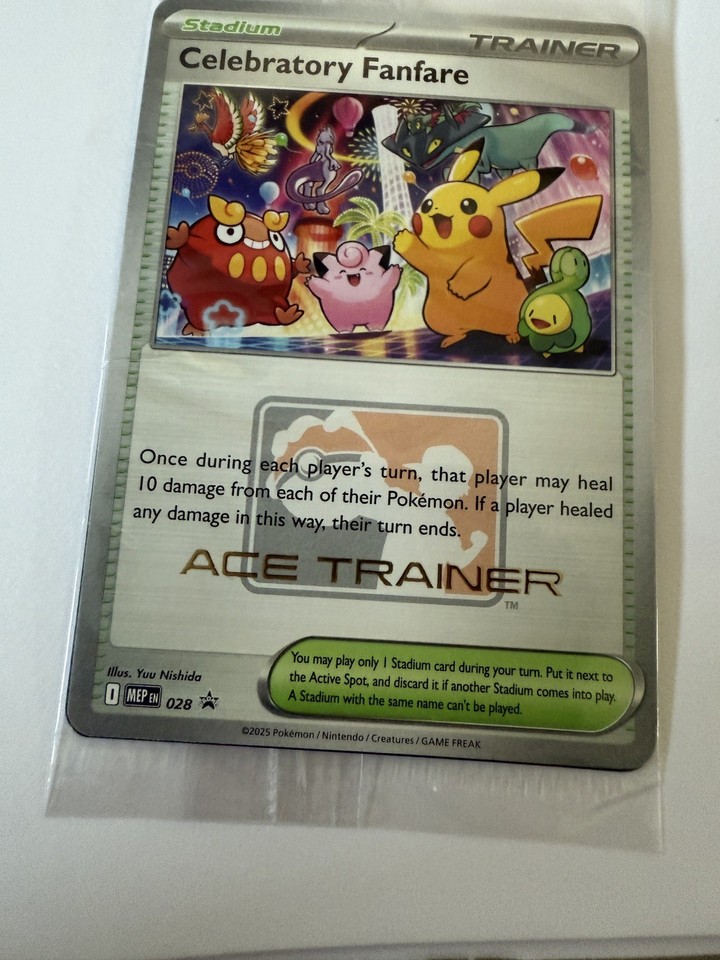 Pokemon TCG - Celebratory Fanfare MEP 028 ACE Trainer Card Promo 2025
