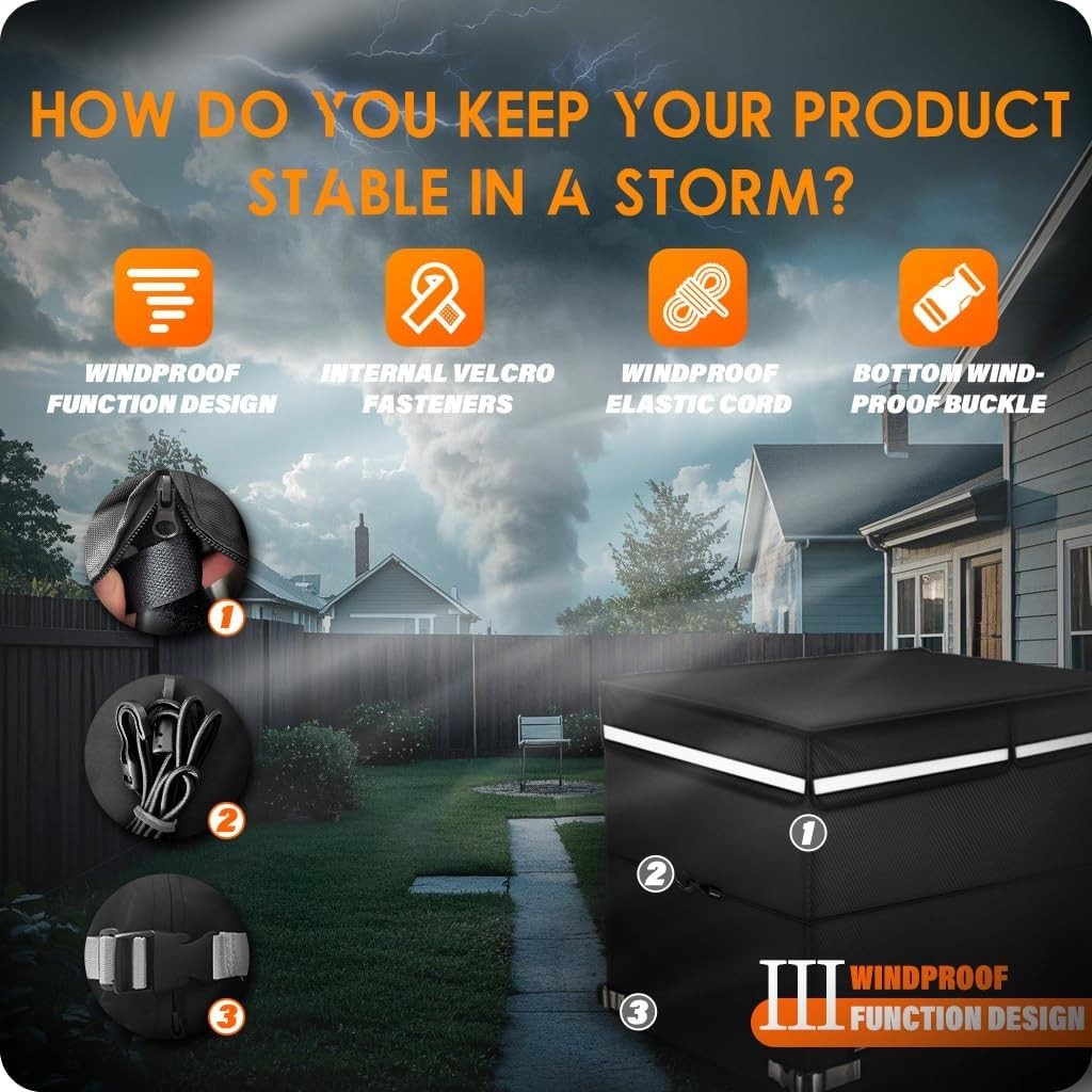 Generator Covers While Running, 32x24x24 inch Generator Cover, 900D+210D Heav...