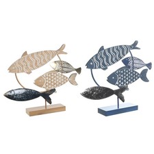 Figura Decorativa DKD Home Decor 53 x 9 x 45 cm Natural Azul Dorado Espirales