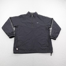 Vintage Nike Jacket Mens XL Black 1/2 Zip Pullover Windbreaker Spell Out Y2K