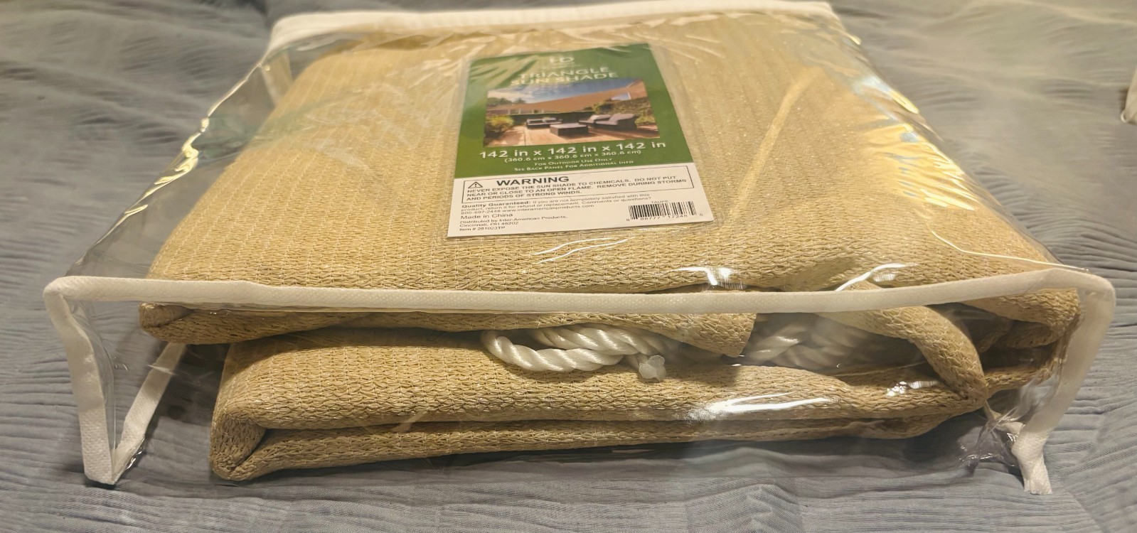 HD Designs Outdoors Triangle Sun Shade - Taupe - 142 in X 142 in X 142 in