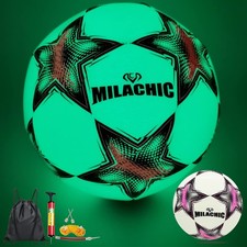 Soccer Glow in The Dark Size 4 Soccer Balls, Holographic Glowing Light Up Soc...