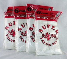 Lot of 24 Pairs Cotton Child Girls White Bobby Socks Sz 8 - 8.5 -Vintage