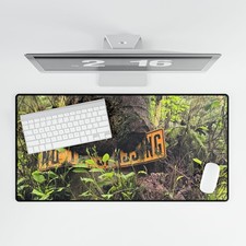 Nature Inspired Desk Mat Multi-Use Tree Eating No Trespassing Sign Free Shipping