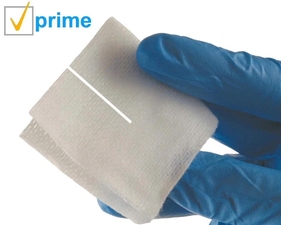 I.V. Esponjas de aderezo divididas de drenaje mezcla de polietileno/rayón 4x4 cuadradas estériles 300ct Foto 3 de 4