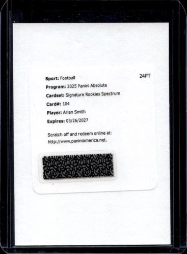 2025 Panini Absolute Arian Smith Base (RAW)