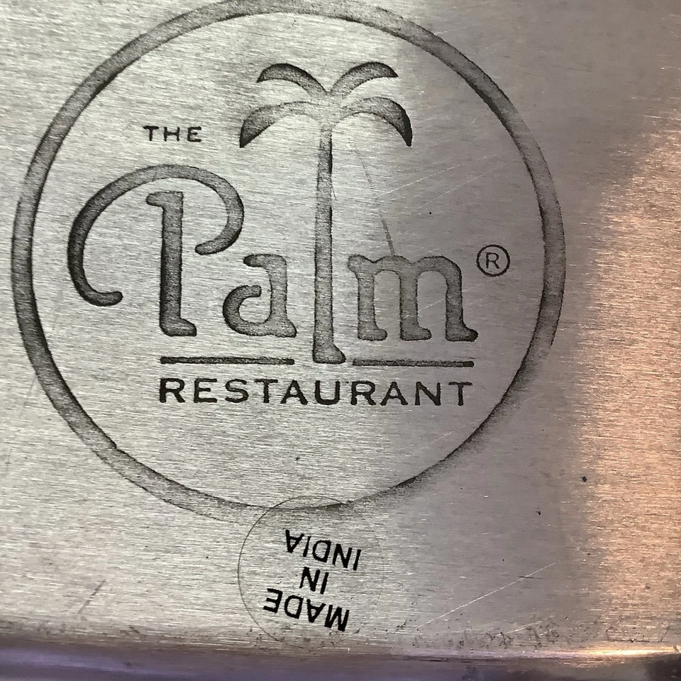 Vtg. Brutalist Style Aluminum & Brass Tray By David Marshall The Palm Restaurant - Image 4 of 4