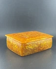 Vintage Bakelite/Catalin Jewelry Box Orange Lava Flow 1970’s Design