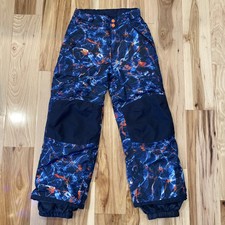 Champion Ski Snow Pants Youth Sz M 8-10 Blue Orange Splatter Snowboard insulated