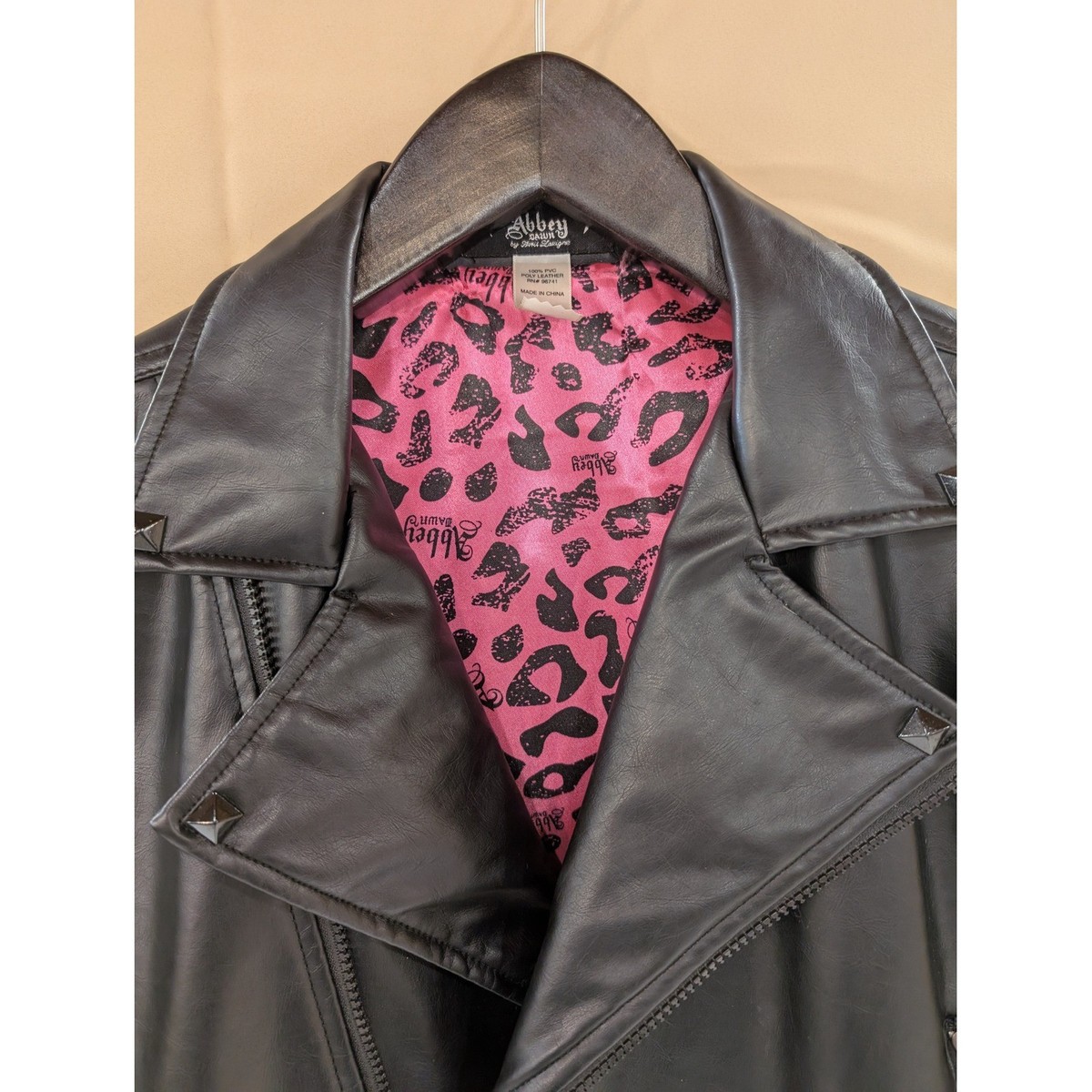 Abbey Dawn by Avril Lavigne XL Black Vegan Leather Moto Jacket