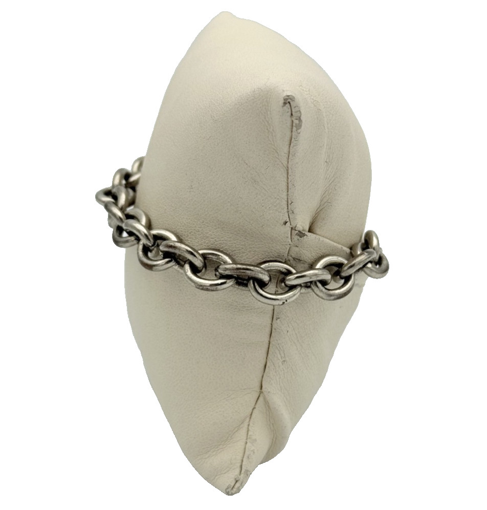 925 Sterling Silver Round Link Toggle Bracelet - image 3