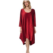 Eden Rock Dress Red Velvet Feel Textured Asymmetrical Hem Size XXL