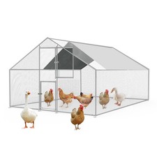 10ft Large Metal Chicken Coop Run Cage Dog Cage Fence Outdoor Kennel Playpen