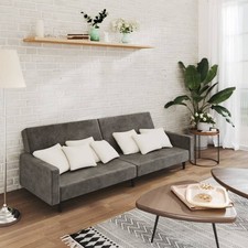 Schlafsofa 2-Sitzer Sofa Schlafcouch Tagesbett Gästebett Sofabett Samt vidaXL