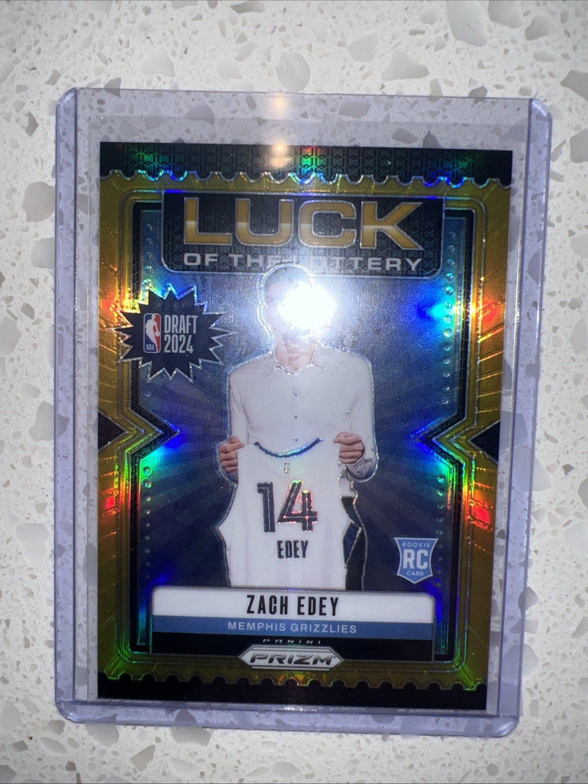 2024-25 Panini Prizm GOLD 01/10 Luck of The Lottery Zach Edey Rookie RC