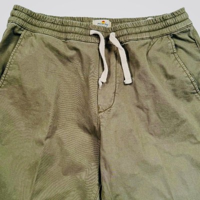 Marine Layer Saturday Slim Pant Mens Large Olive Green Elastic Waist Drawstring