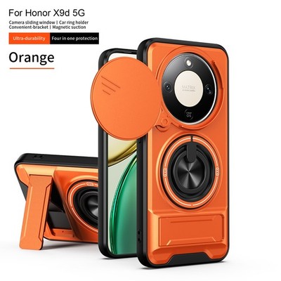 For Honor X9d 5G, Hybrid Armor Slide Cover Camera Case Stand Wireless Charging