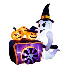 Geist mit K&uuml;rbiswagen Aufblasbar Halloween-Dekoration Selbstaufblasend