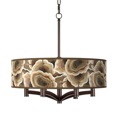 Giclee Gallery Ava 20'' Ruffled Feathers 6-Light Bronze Pendant
