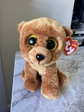 Ty Beanie Baby - BROWNIE the 2015 Brown Bear 6" (Glitter Eyes) MWMTs Stuffed Toy