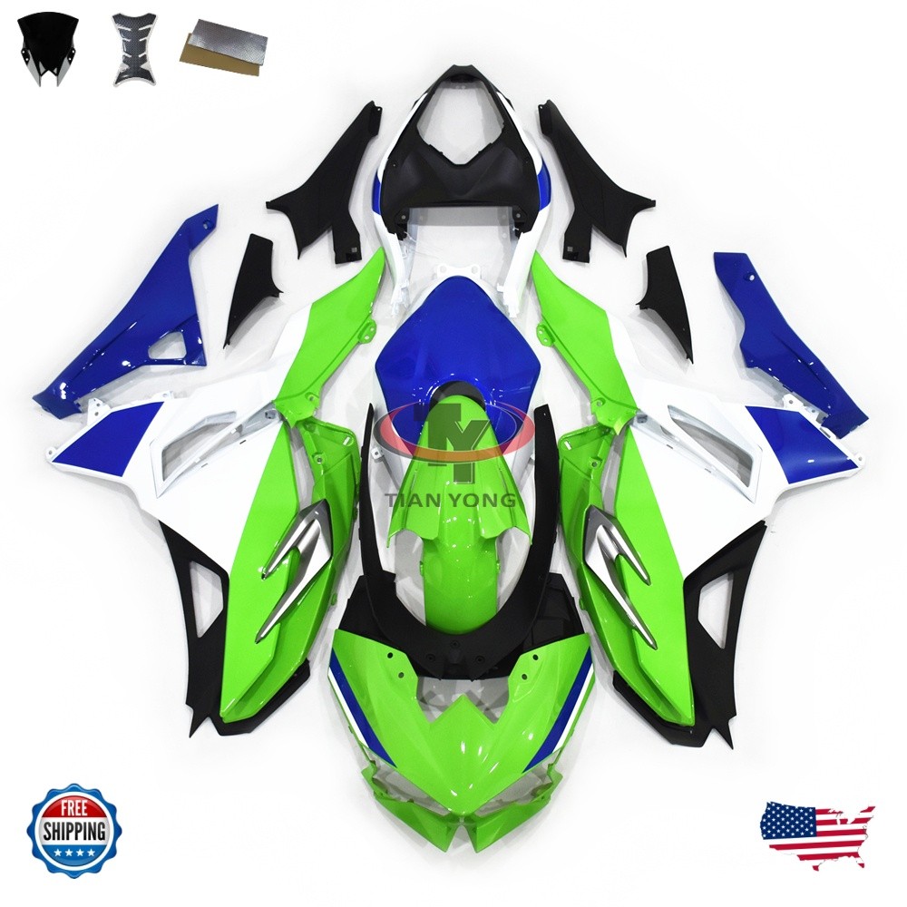 White Blue Injection Fairing Kit + Tank For Kawasaki Ninja 500 2024 2025 EX500
