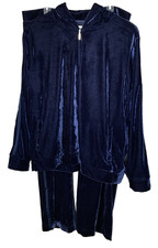 Serena William's Women's 2X Two-Piece Athletic Track Lounge Suit Blue Velvet