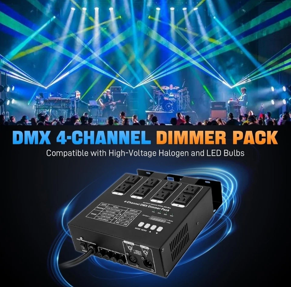 DMX 4-Channel Dimmer Pack w/DMX512 Protocol For High-Voltage Halogen LED Bulb - Image 2 of 4