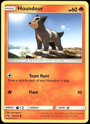 Houndour 45/214 Common Lost Thunder Pokemon Lightly Played