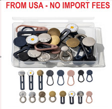 Secmity 16 Pcs Button Extenders for Jeans, Pants Extender Button for Women Men,