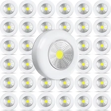 36 Pcs LED Puck Wireless Ceiling Lights 60 Lumens Mini Touch Battery Operated...