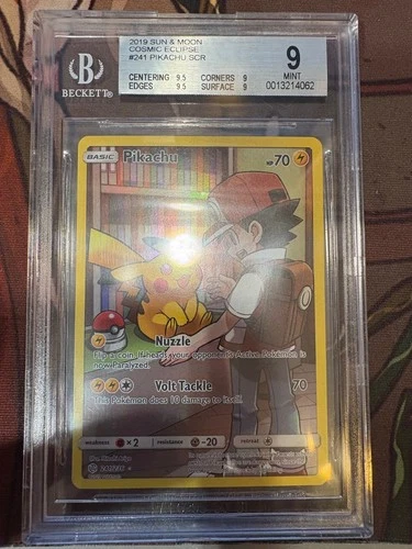 Graded BGS 9 Pikachu (Secret) 241/236 Sm-Cosmic Eclipse Holo