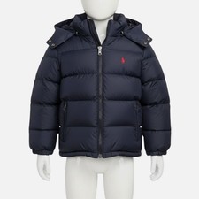Polo Ralph Lauren Toddler Boys Blue Water-Repellent Down Hooded Jacket, Size: 2