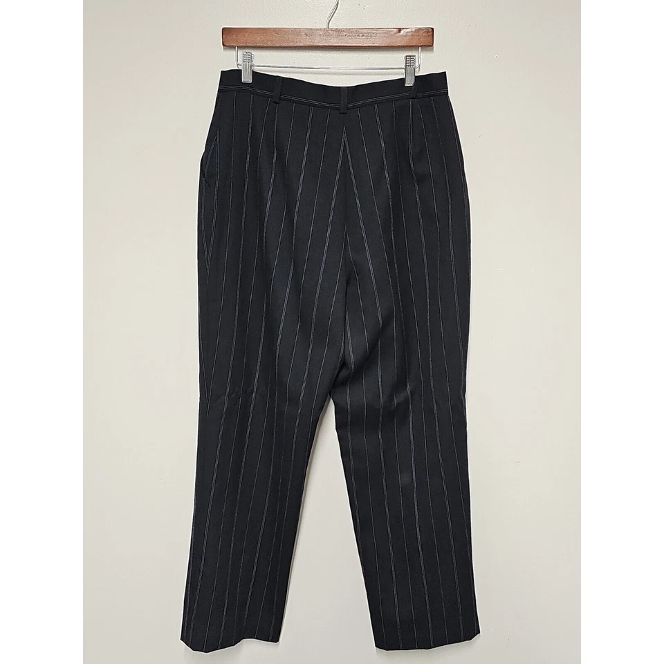 Vtg David N Pants Women's Size 12 Pinstriped 100% Wool Lined Straight Workwear - Image 3 of 4