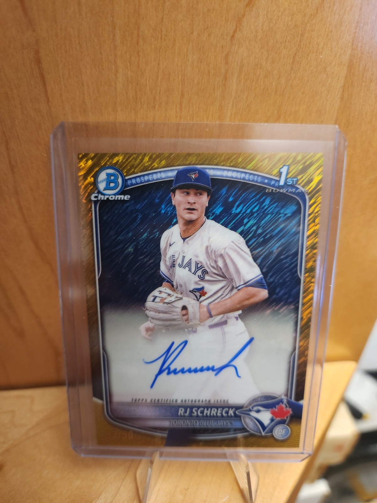2025 Bowman Chrome - RJ Schreck #CPA-RSC 1st Gold Shimmer Refractor Auto /50