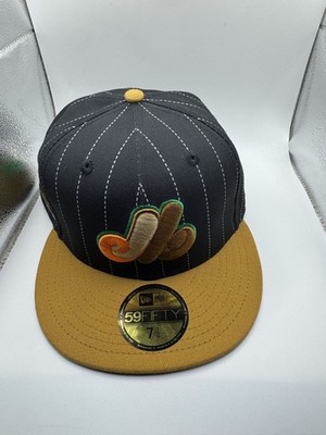New Era 59Fifty Montreal Expos Pin Stripe Fitted Hat Black & Gold 7 1/4