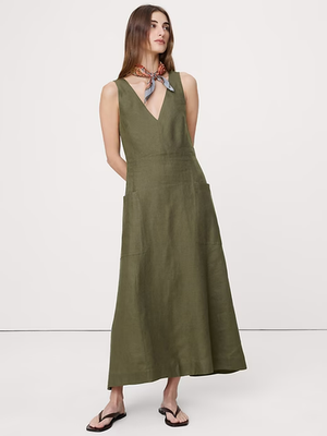 #ad #ad Bananarepublic Linen Pocket Maxi Dress Fast Sale $45.33