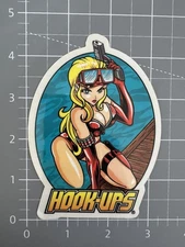 Hook Ups Sticker Rare Vintage Police Diver Gun 