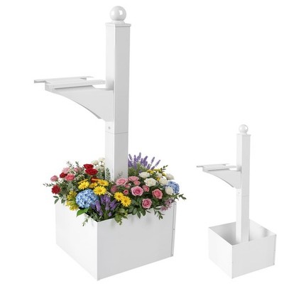 Colingmill 1 Set Iron Mailbox Posts with Planter Box for Outside 56 Inch / 4....